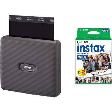 Fujifilm Instax Link WIDE Mocha Gray + Pellicola Wide Bipack 20 foto